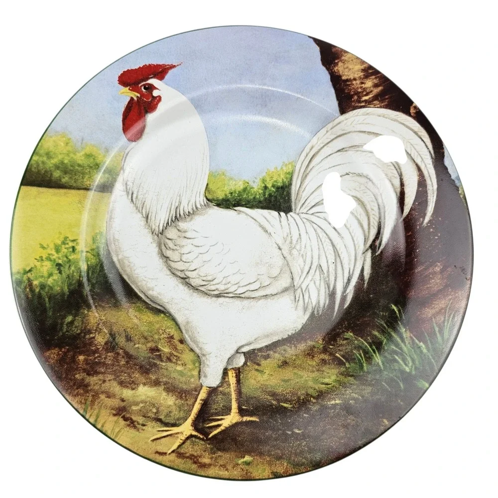 David Carter Brown‎ Collection Rooster Plates Set of 4 Farmhouse Country Decor